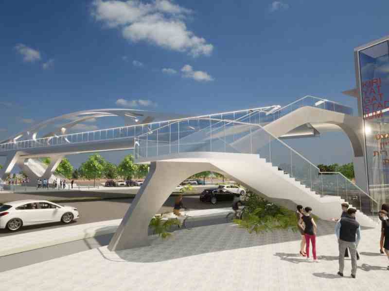 הקמת גשר: חיבור בין שני חלקי מתחם 08 בקרית הספורט החדשה